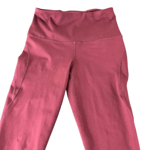 Yogalicious Lux Leggings Womens XS Ankle Length Active Wear Pants Maroon (657) - Picture 2 of 11